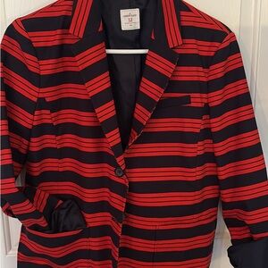 Red Navy Striped Blazer Gap academy blazer